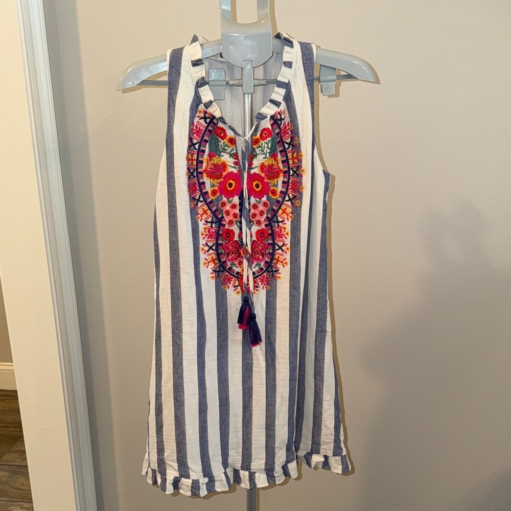 Altar'd State Blue and White Striped Dress